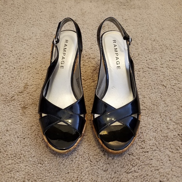 Rampage Black Patent Wedges - Picture 3 of 7